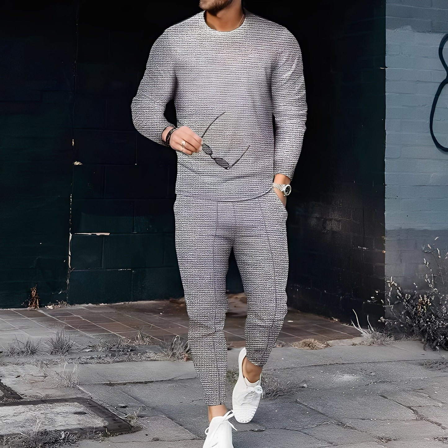 Dillan - Ensemble Décontracté Ajusté pour Hommes en Tissu Structuré