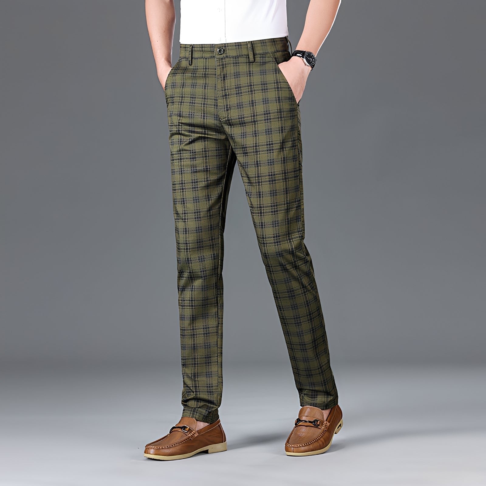 Myers - Pantalon relax à motif carreaux