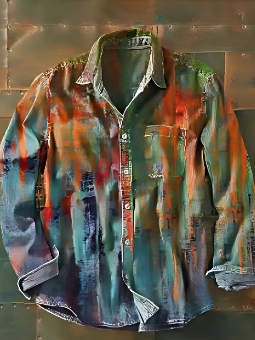 Charles – Chemise homme à manches longues – Vintage et colorée