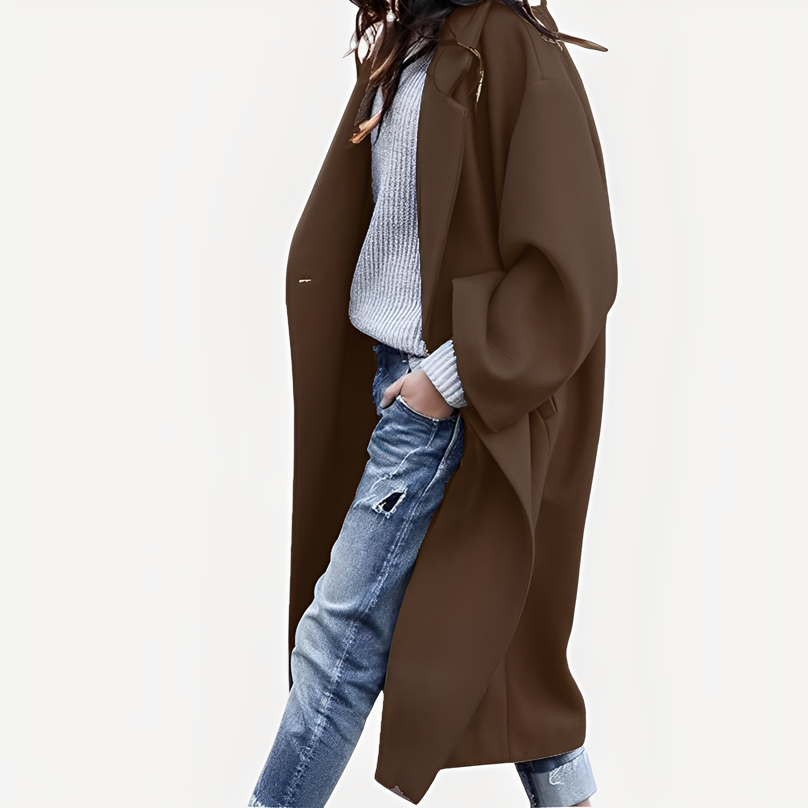 Camellia - Long manteau en laine pour femme