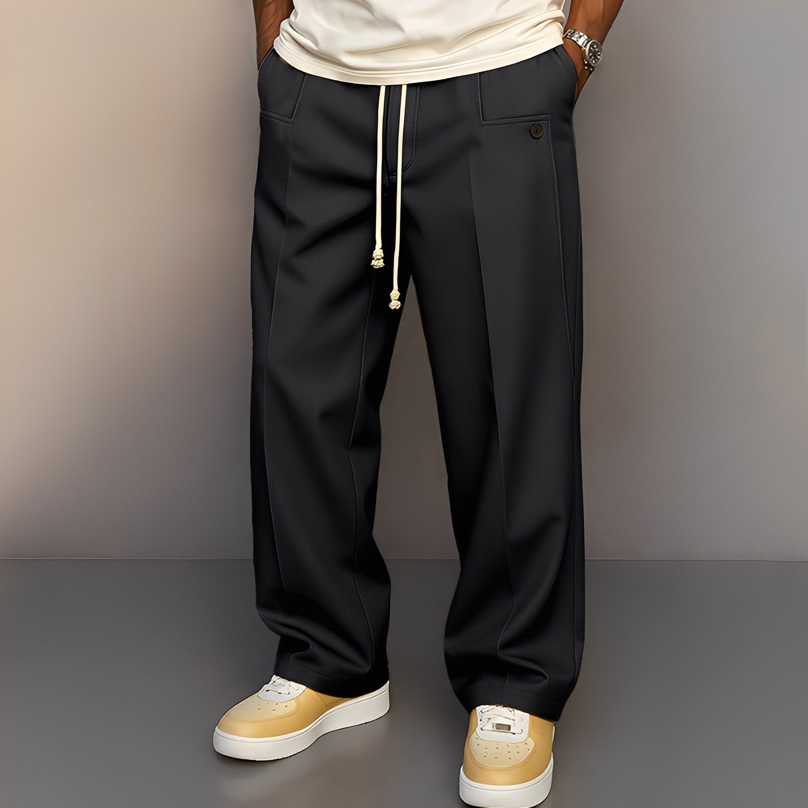 Kevin - Pantalon ample et confortable à jambe large pour homme