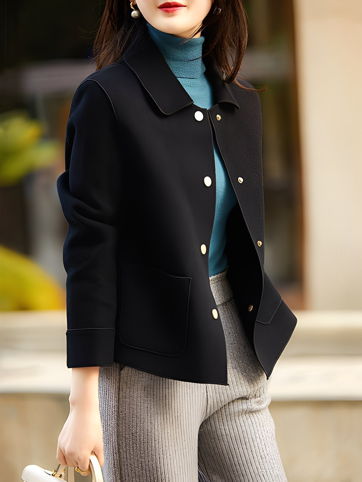 Meade - Veste élégante et chaude à boutons pour femmes