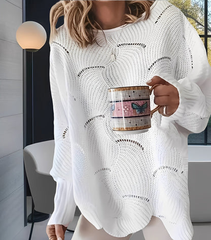 Kassandra - Pull chic pour femmes avec détails ajourés