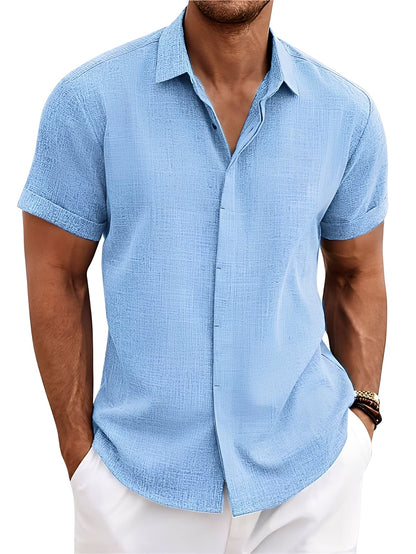 Caelum - Chemise homme simple à manches courtes et décontractée
