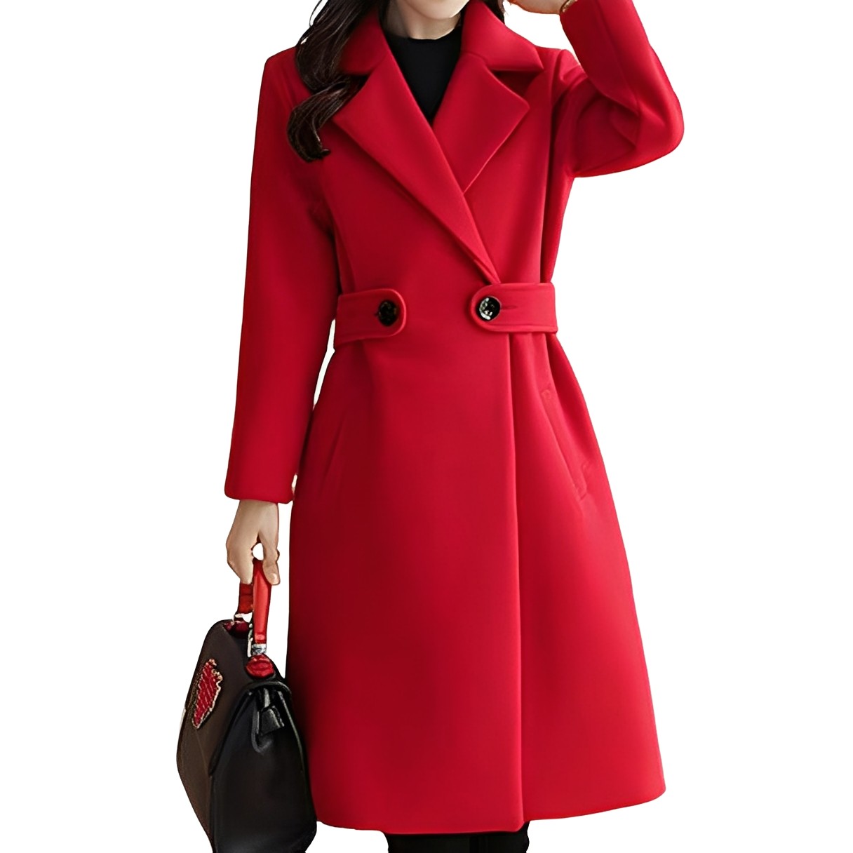 Kaylie - Elegant wool coat above the knee for women