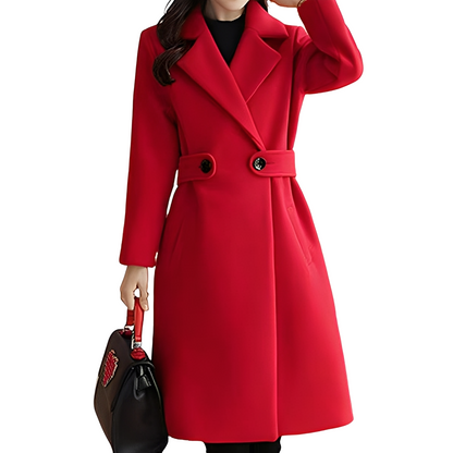 Kaylie - Elegant wool coat above the knee for women