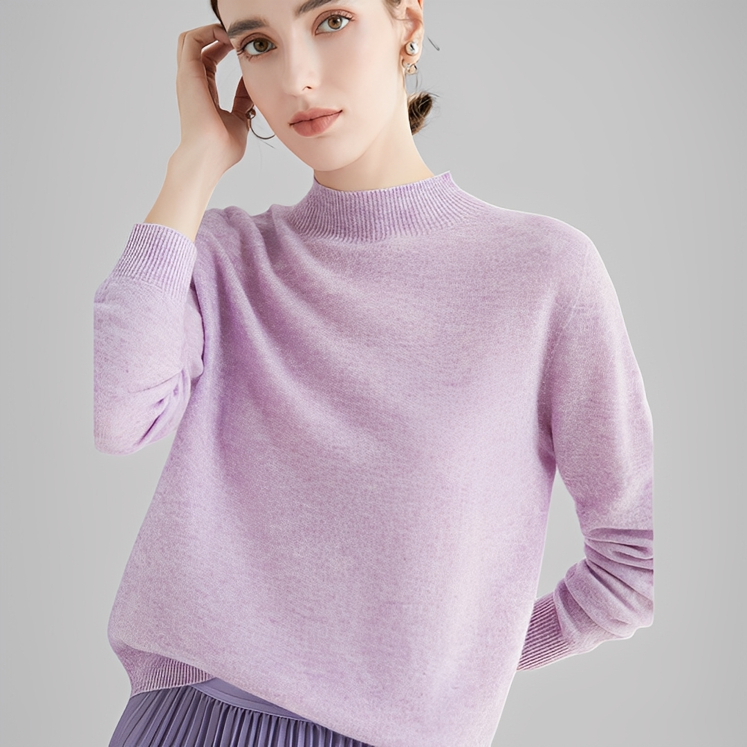 Chrystellene - Pull col roulé en cachemire douillet pour femmes