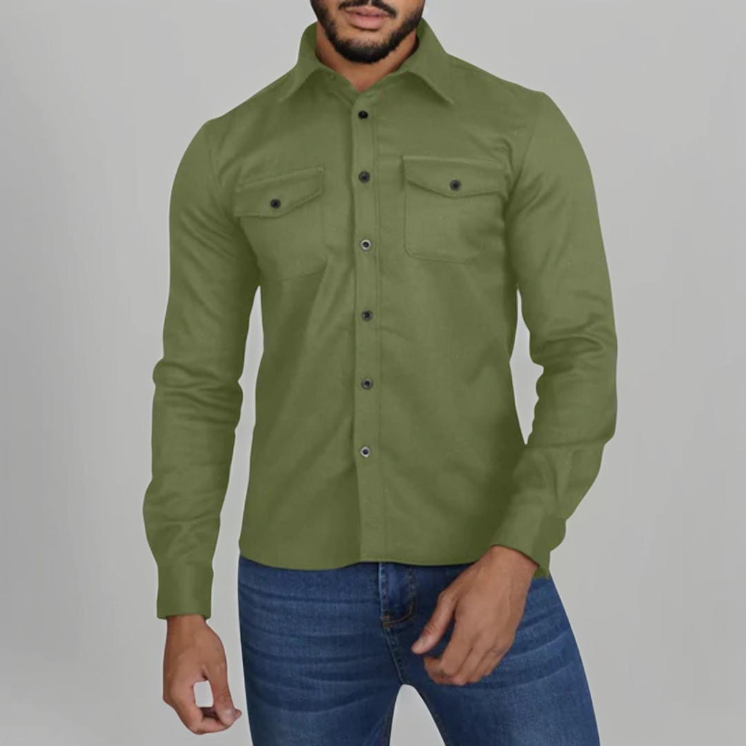 Eufed - Lässiges Hemd mit langen Ärmeln für Herren