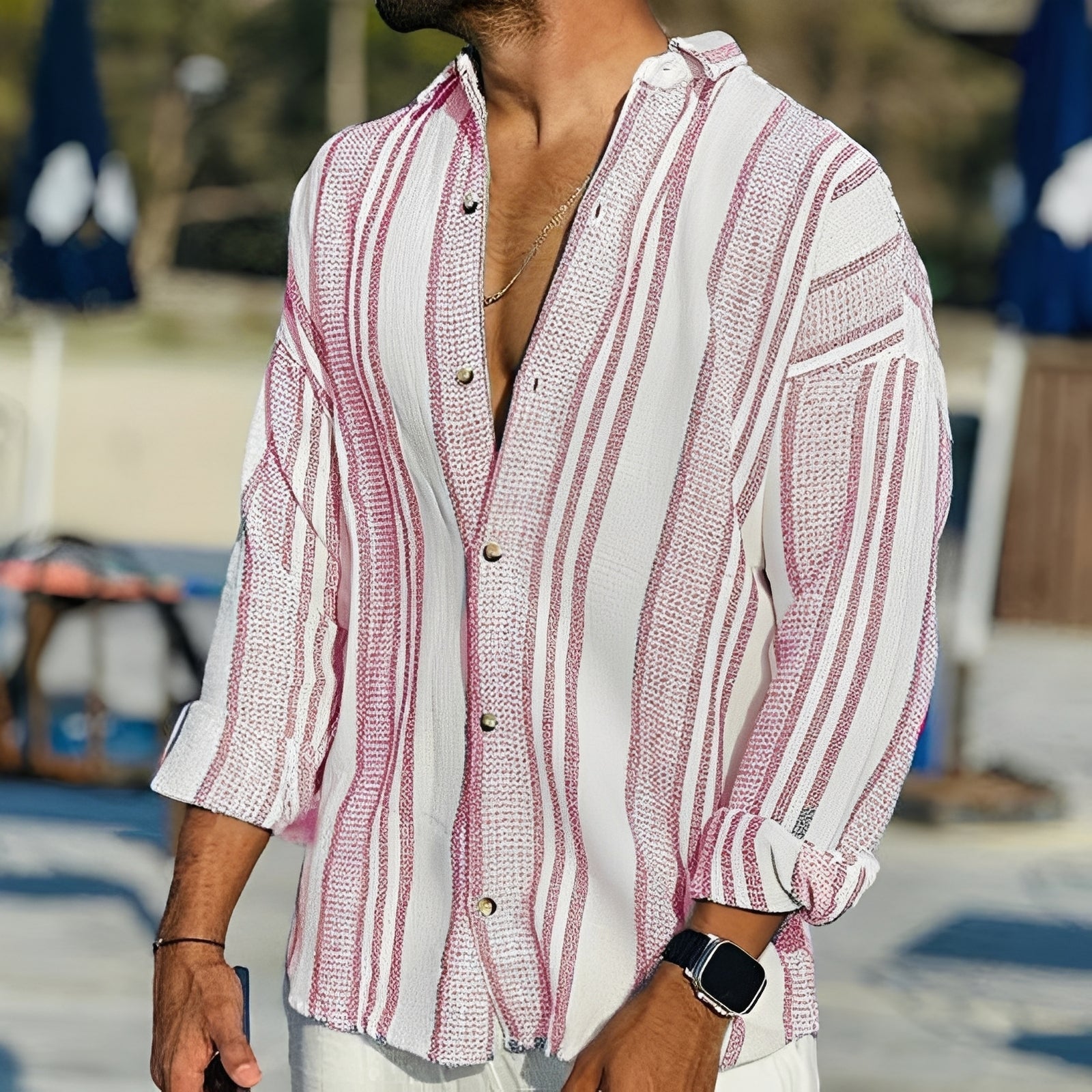 Rocco - Chemise décontractée à rayures pour hommes