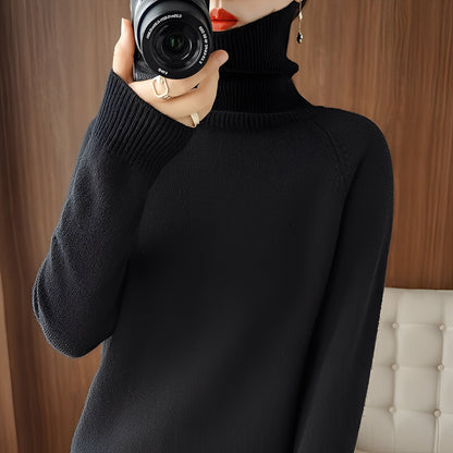 Kaycee - Pull en tricot moderne avec col roulé pour femmes