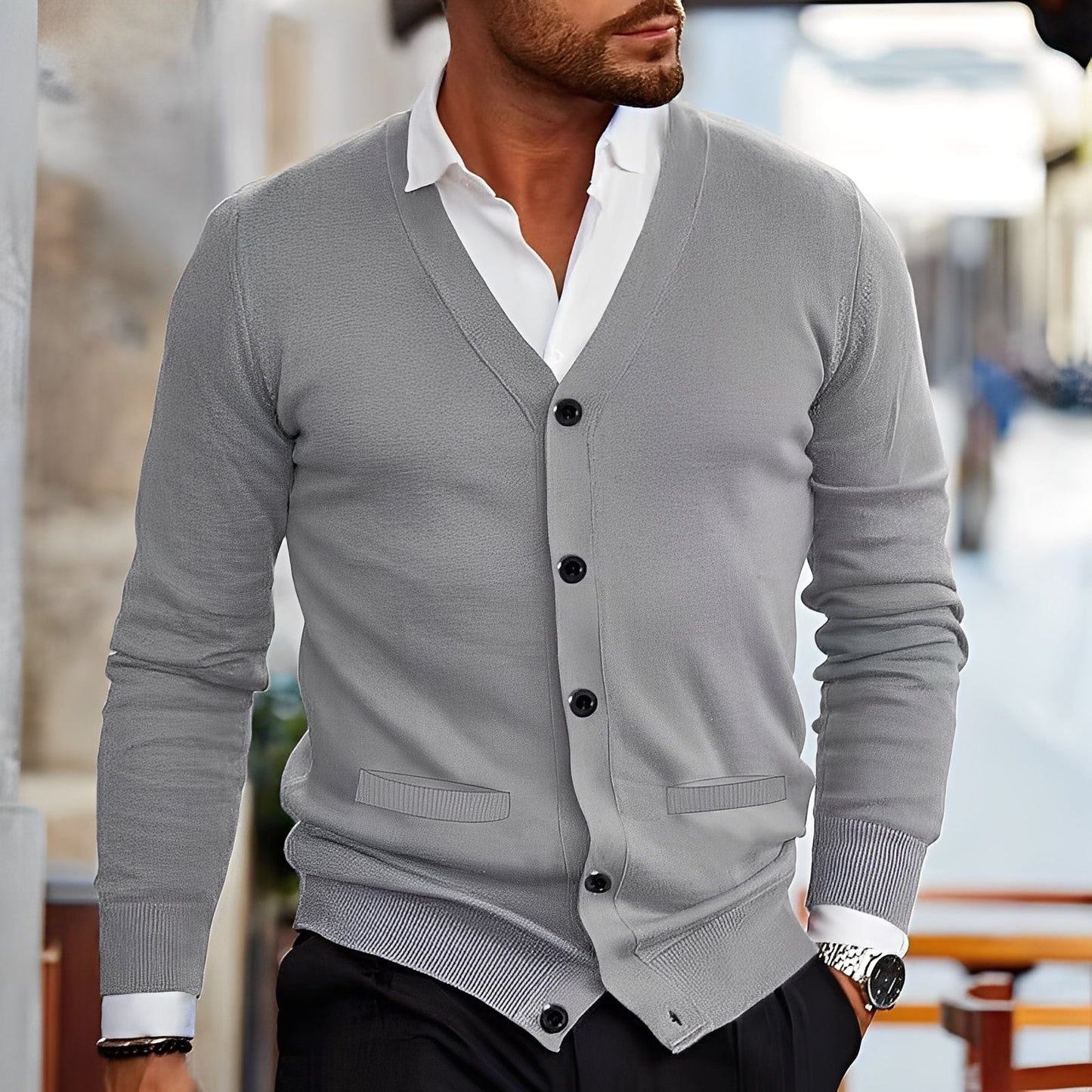 Terence - Pull classique avec poches pour hommes