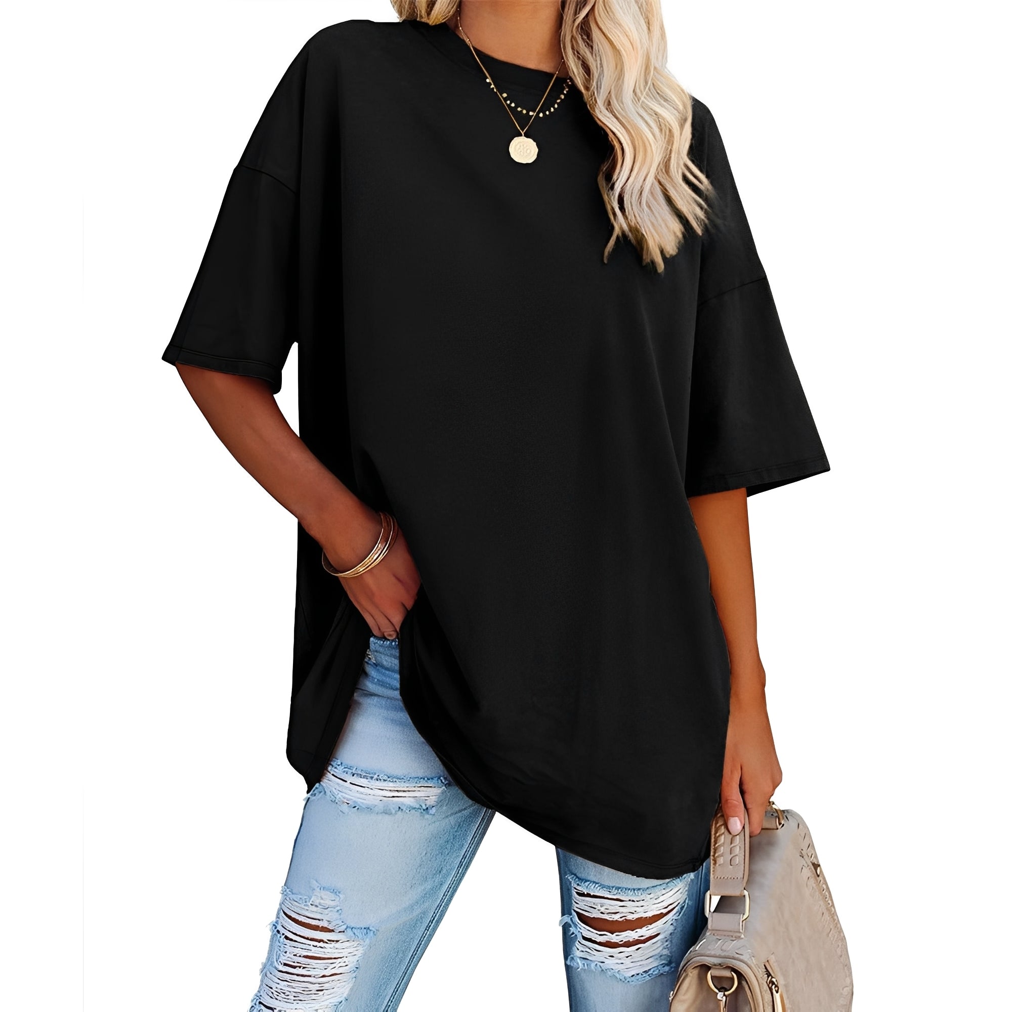Alice - T-shirt ample avec épaules tombantes