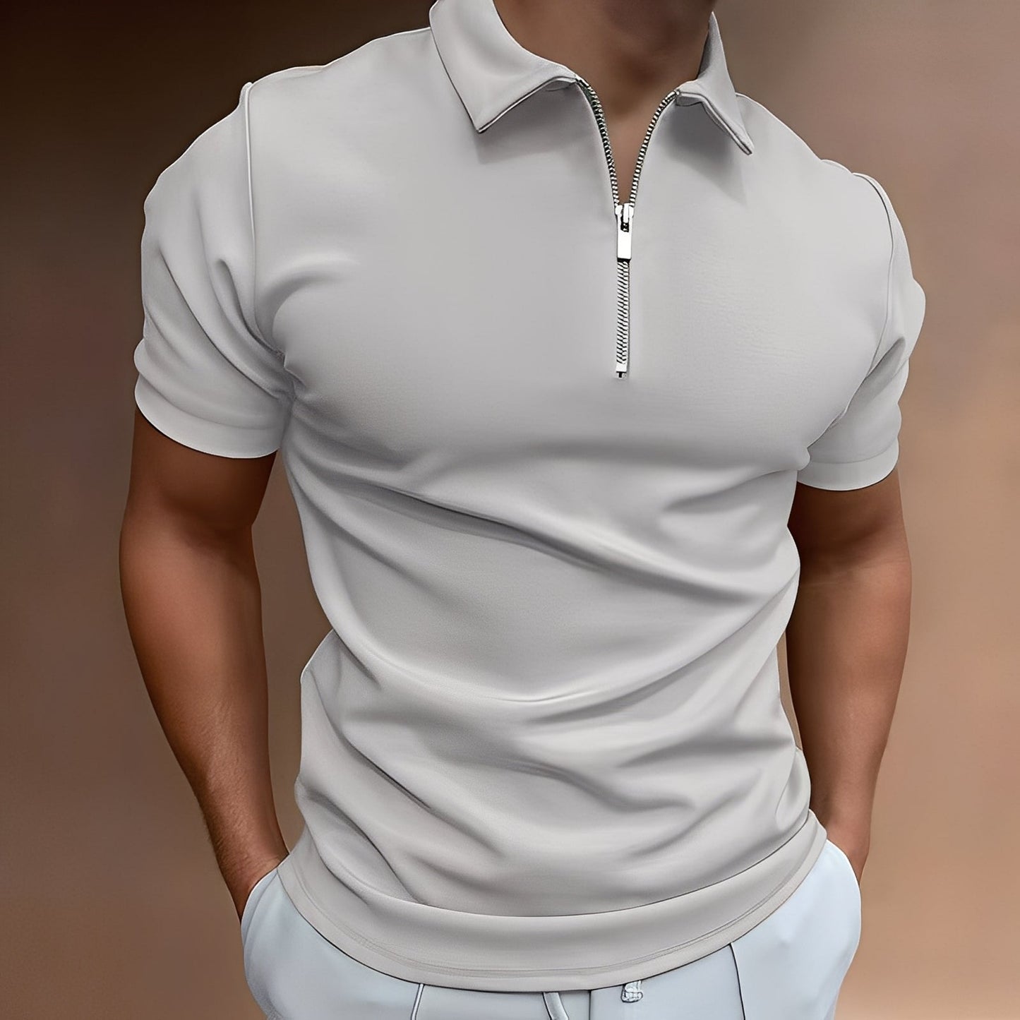 Hubert - Polo chic avec zip pour hommes