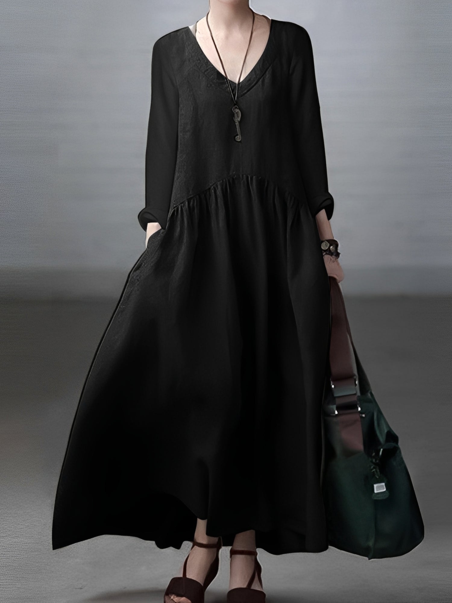 Lindy - Robe ample et décontractée avec col V pour femmes