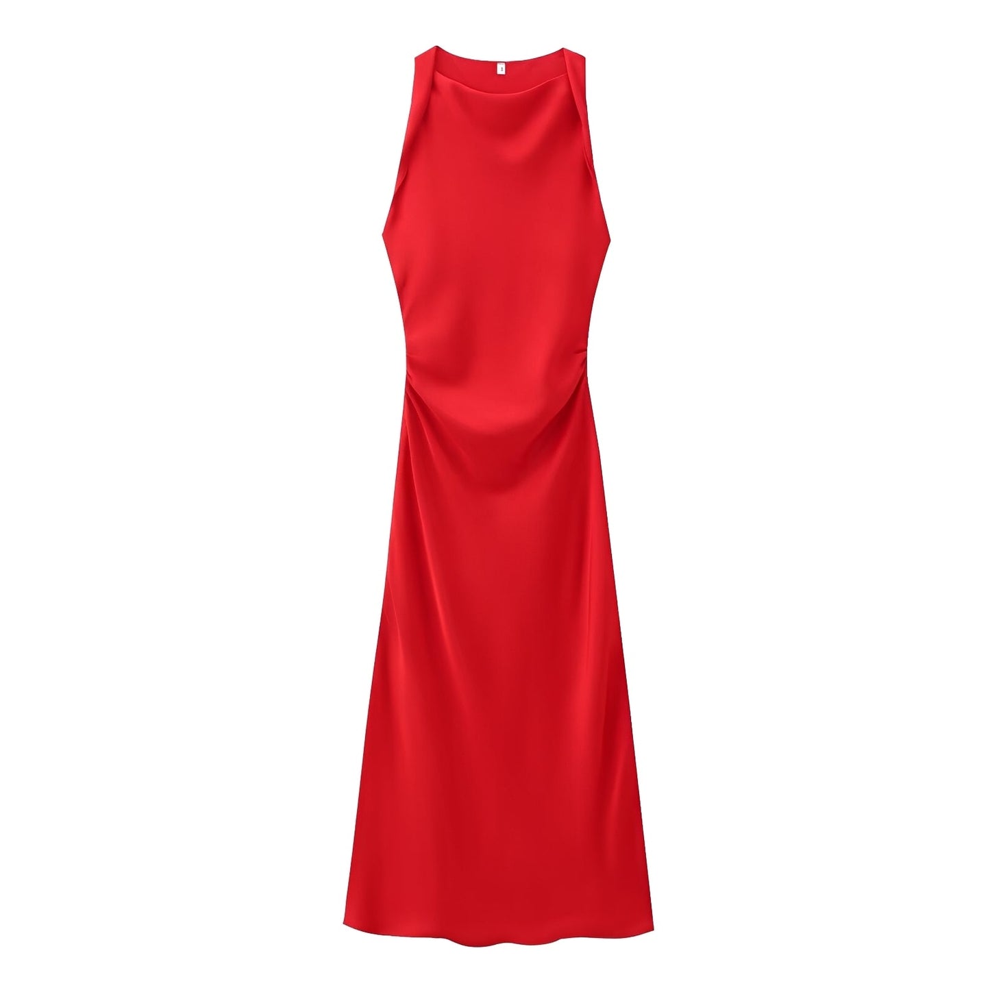 Veronica - Elegant mid-length dress with open back for women