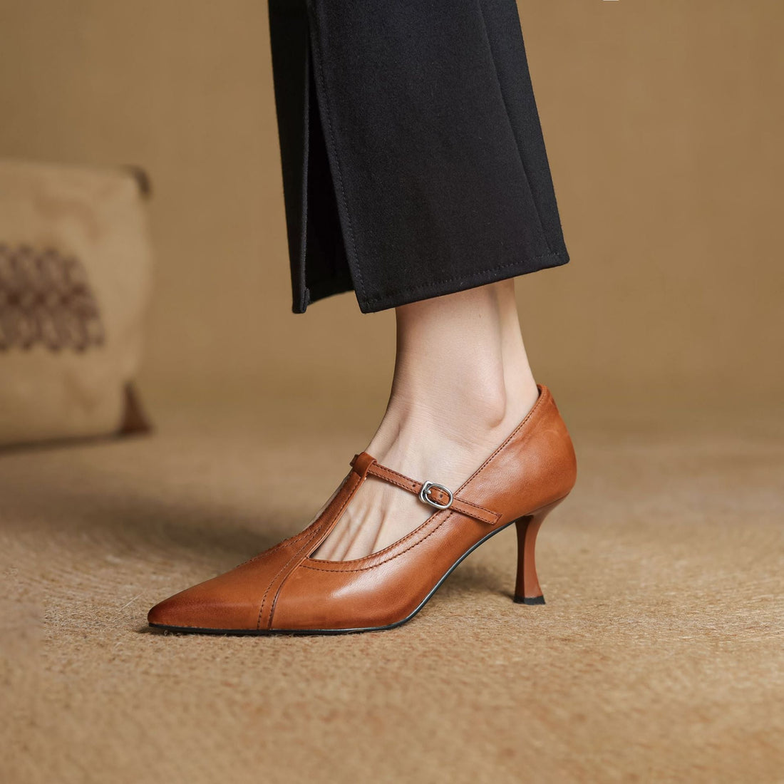Ellis - Chaussures à Talon Élégantes avec Fermeture en T