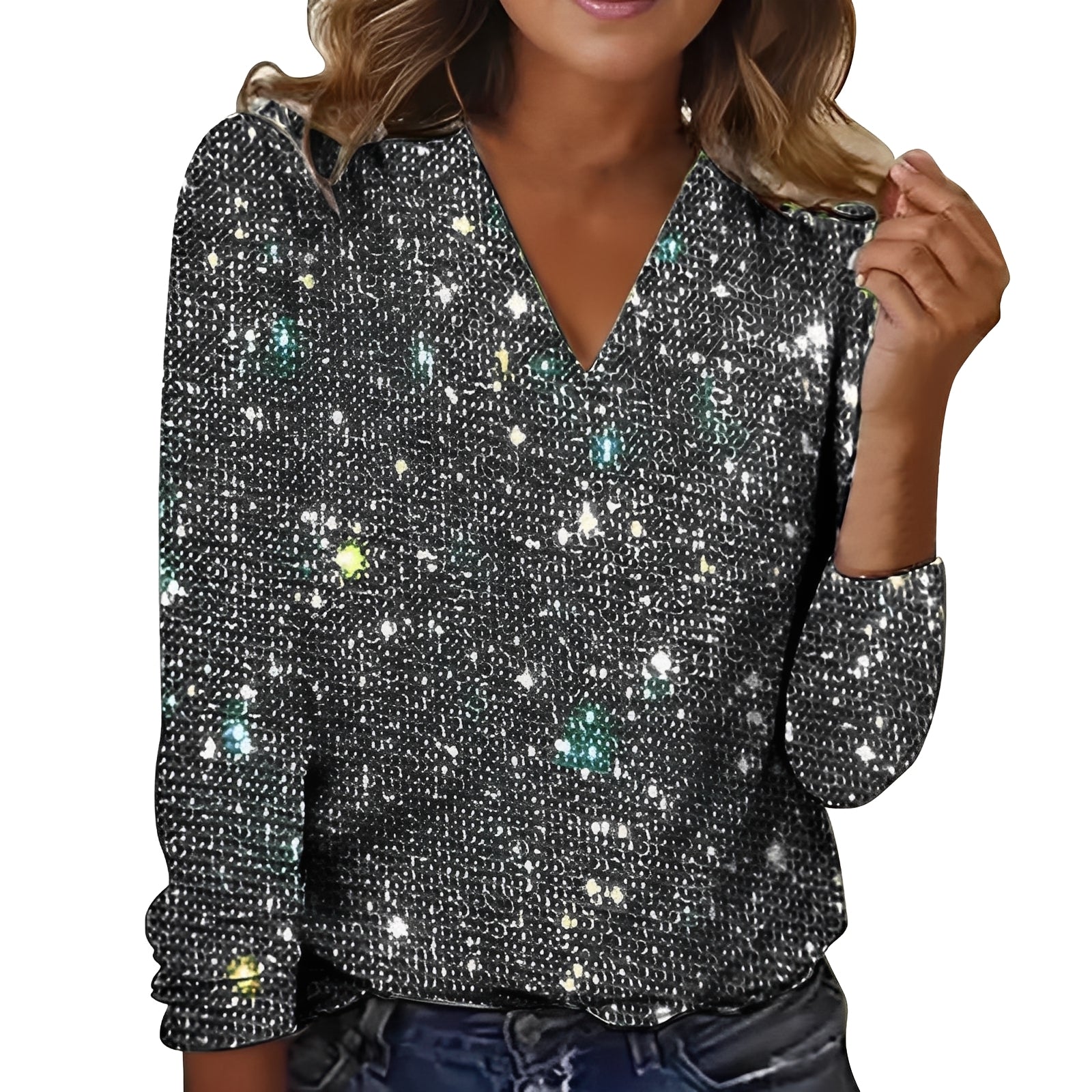 Caroline - Blouse pailletée chic pour femmes
