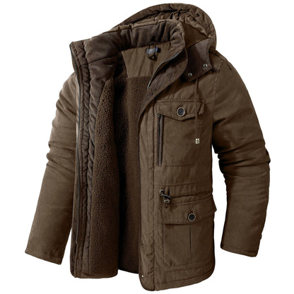 Edmund - Manteau chaud en laine pour hommes avec capuche
