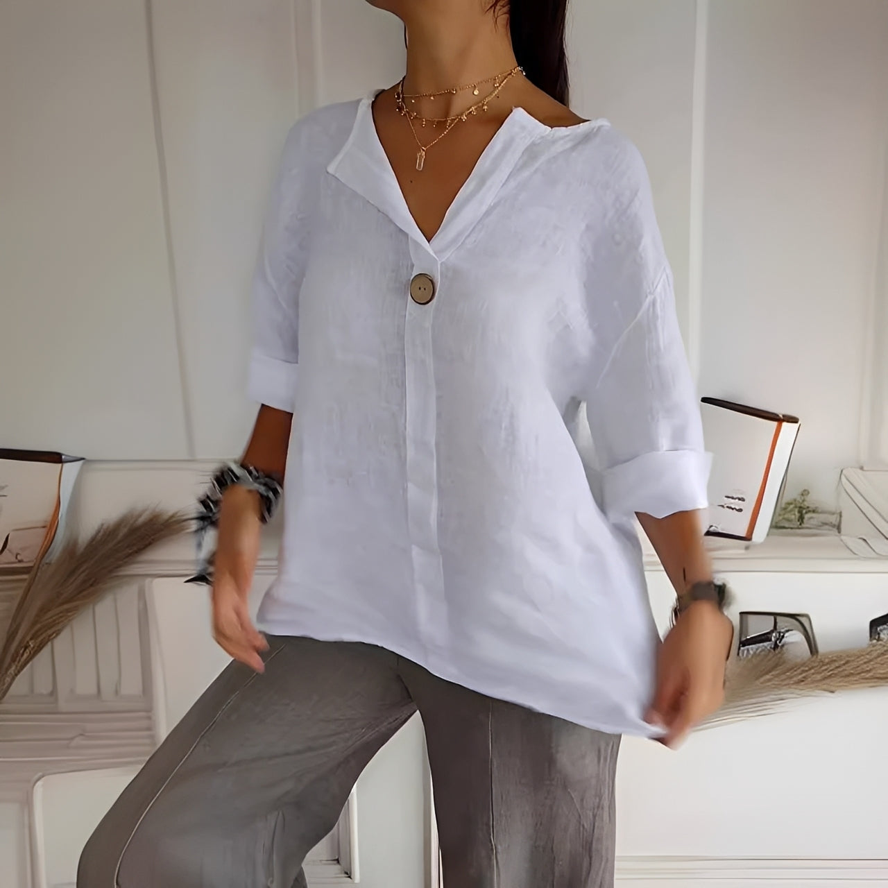 Stephanie - Blouse décontractée et ample pour femmes