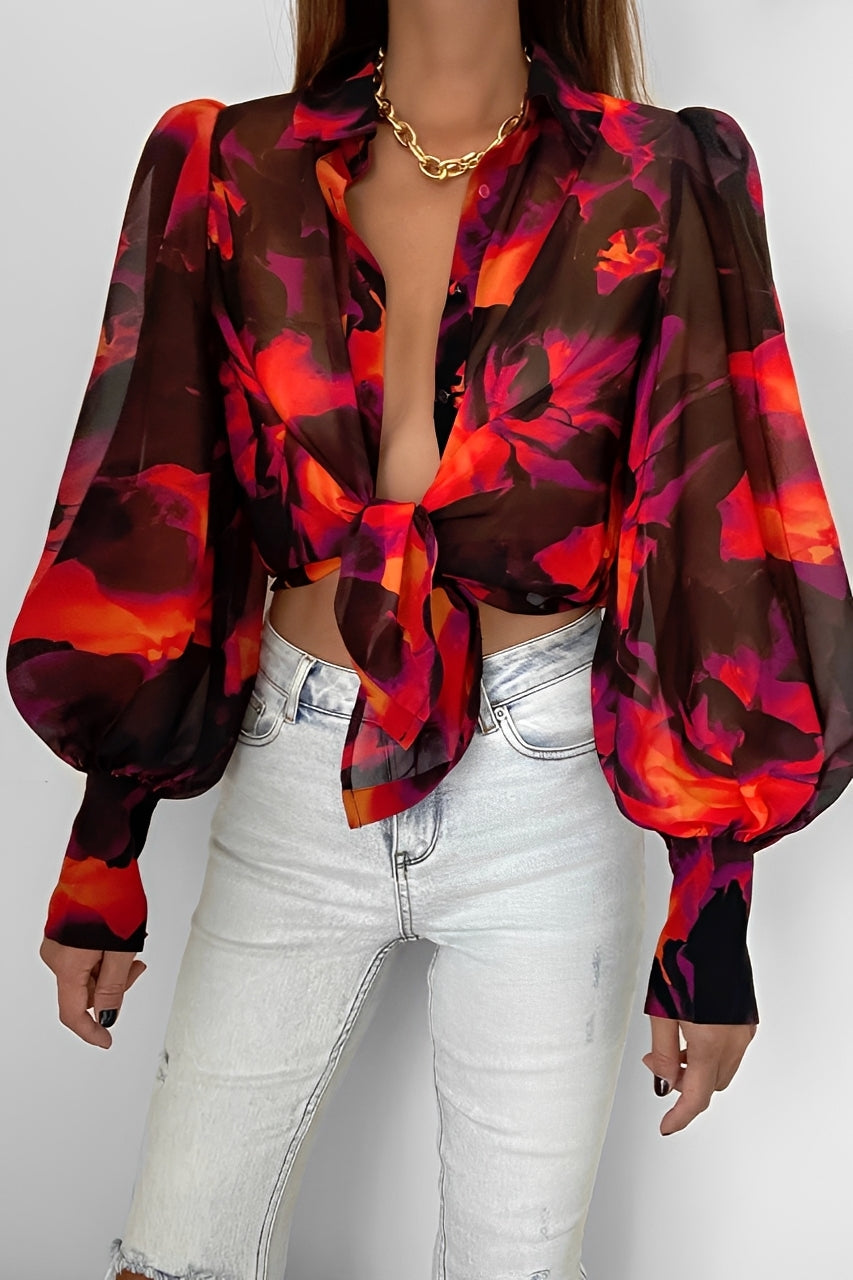Carla - Blouse chic avec manches ballon pour femmes
