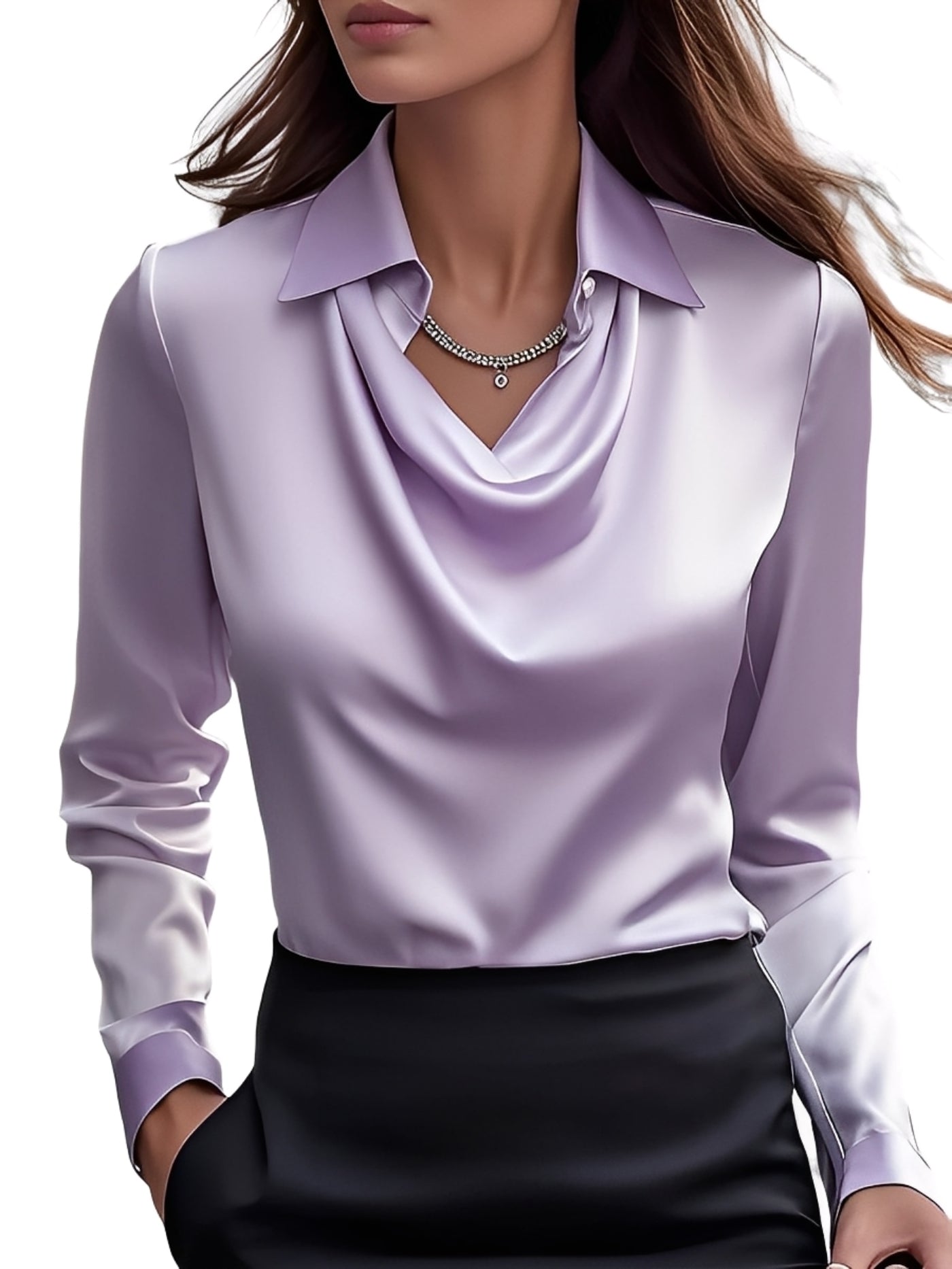 Dionne - Chemise satinée élégante pour femmes à manches longues