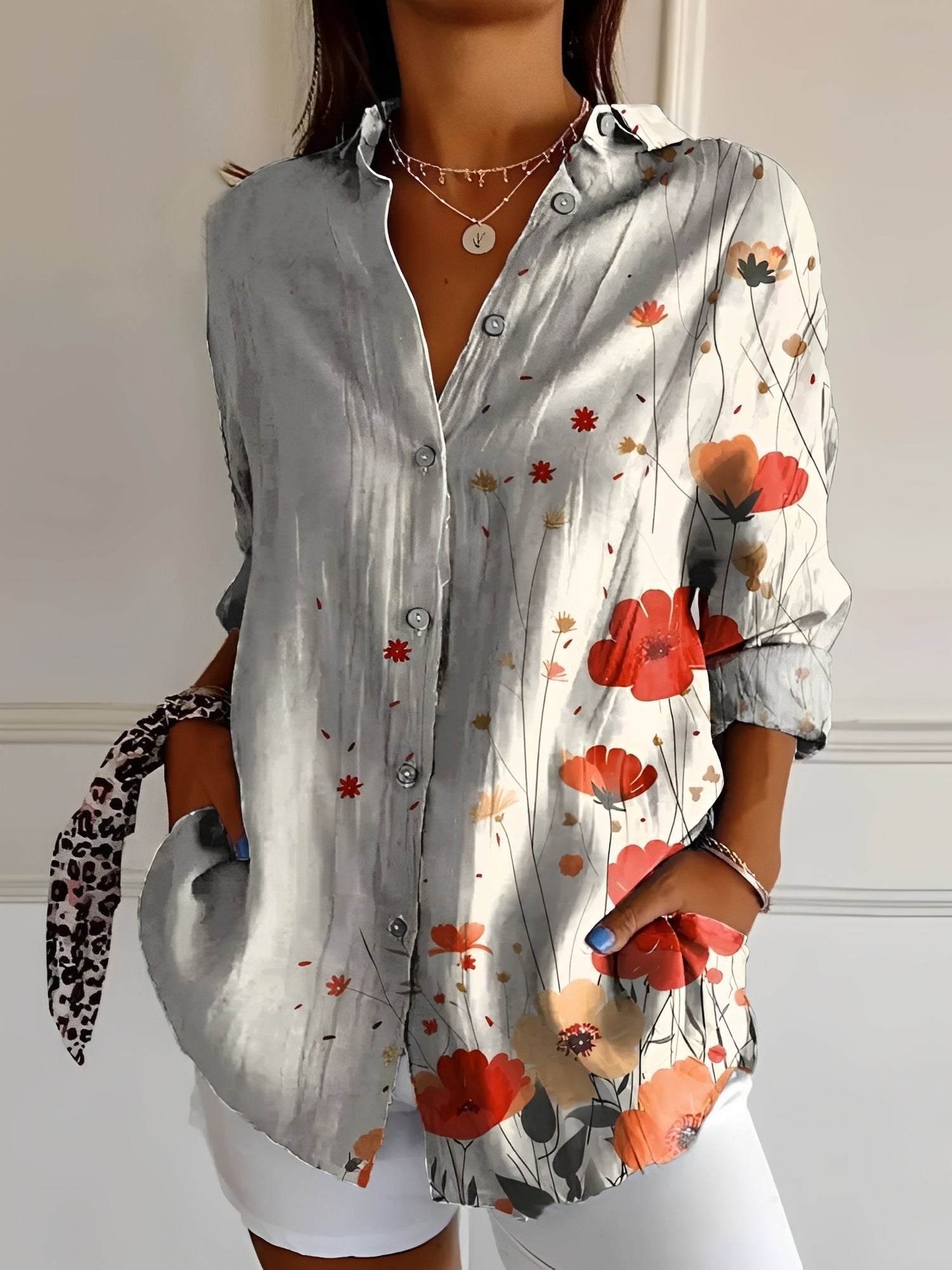 Melissa - Blouse élégante avec motif floral pour femmes