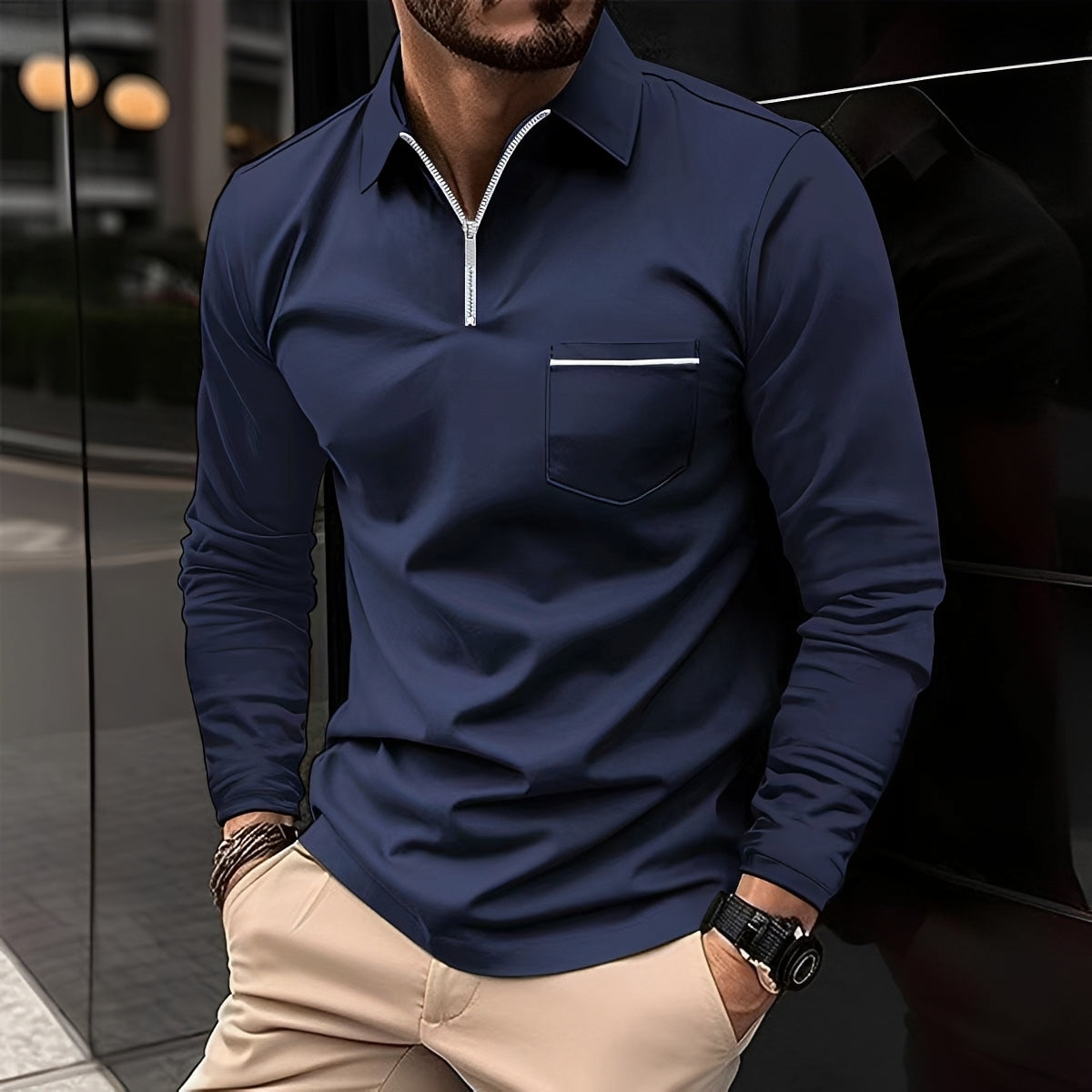 Jackson - Polo homme à manches longues - pour un look relax