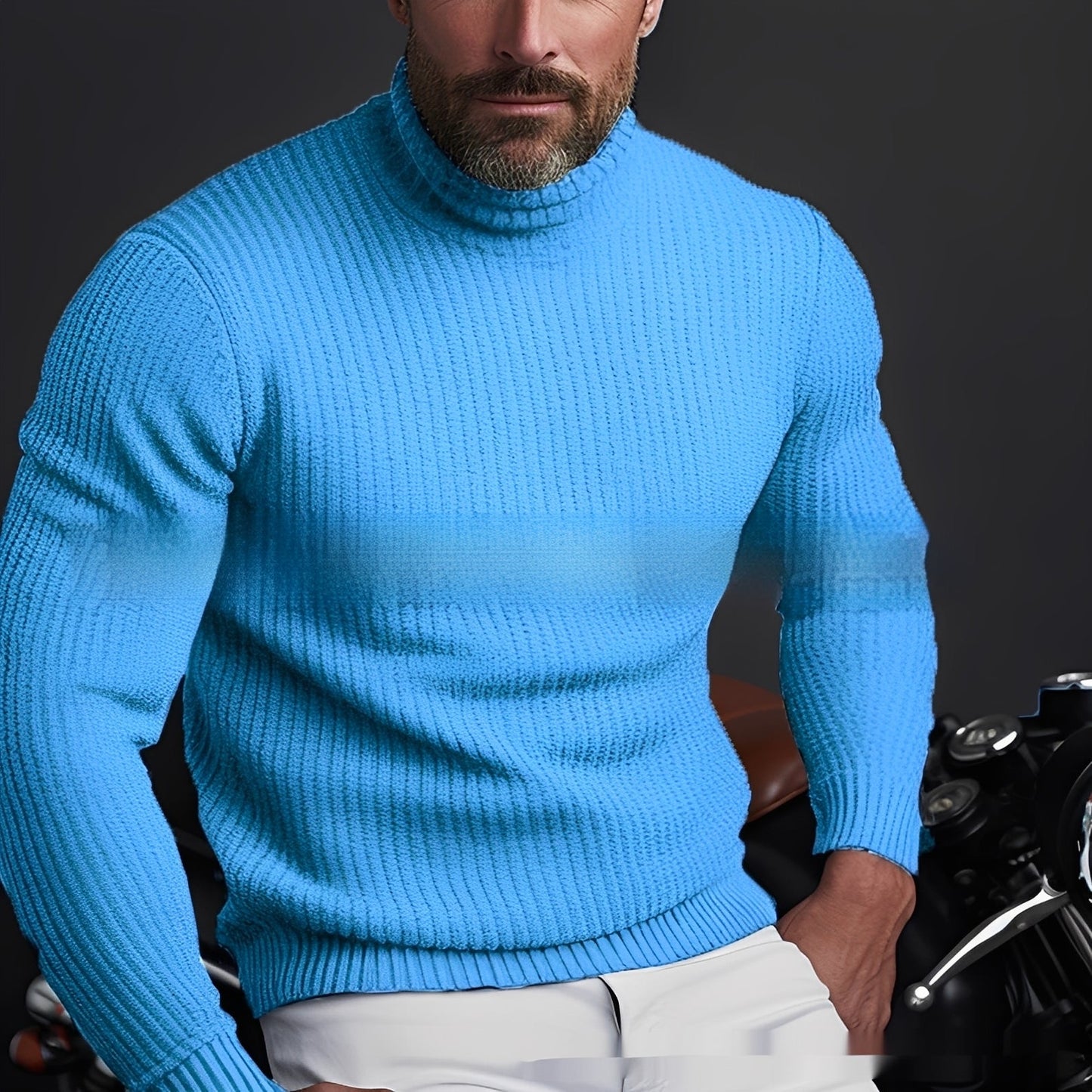 Richard - Men's turtleneck sweater, elegant and comfortable