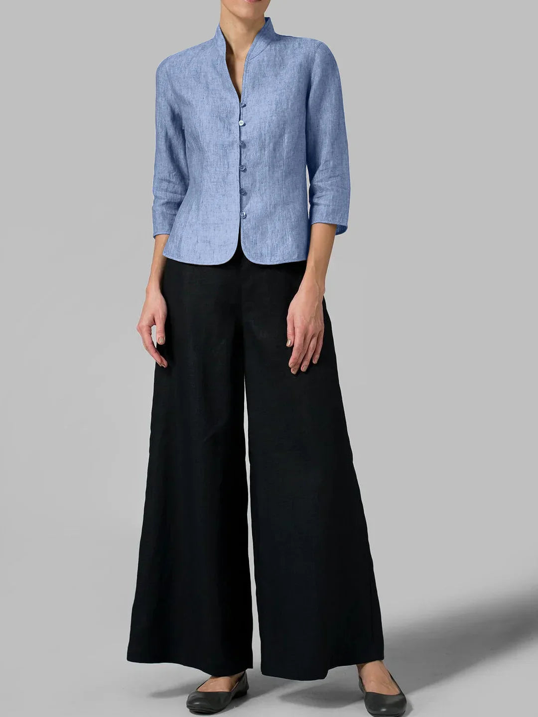 Brynna - Blouse Femme Haute Qualité avec Col Montant