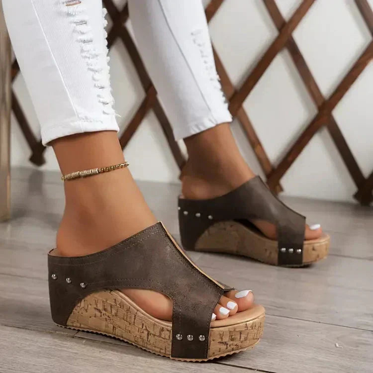 Luna - Sandales stylées à talon compensé