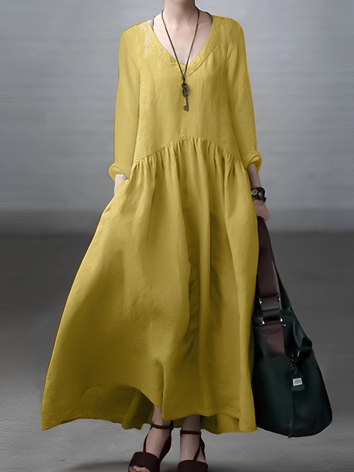Lindy - Robe ample et décontractée avec col V pour femmes