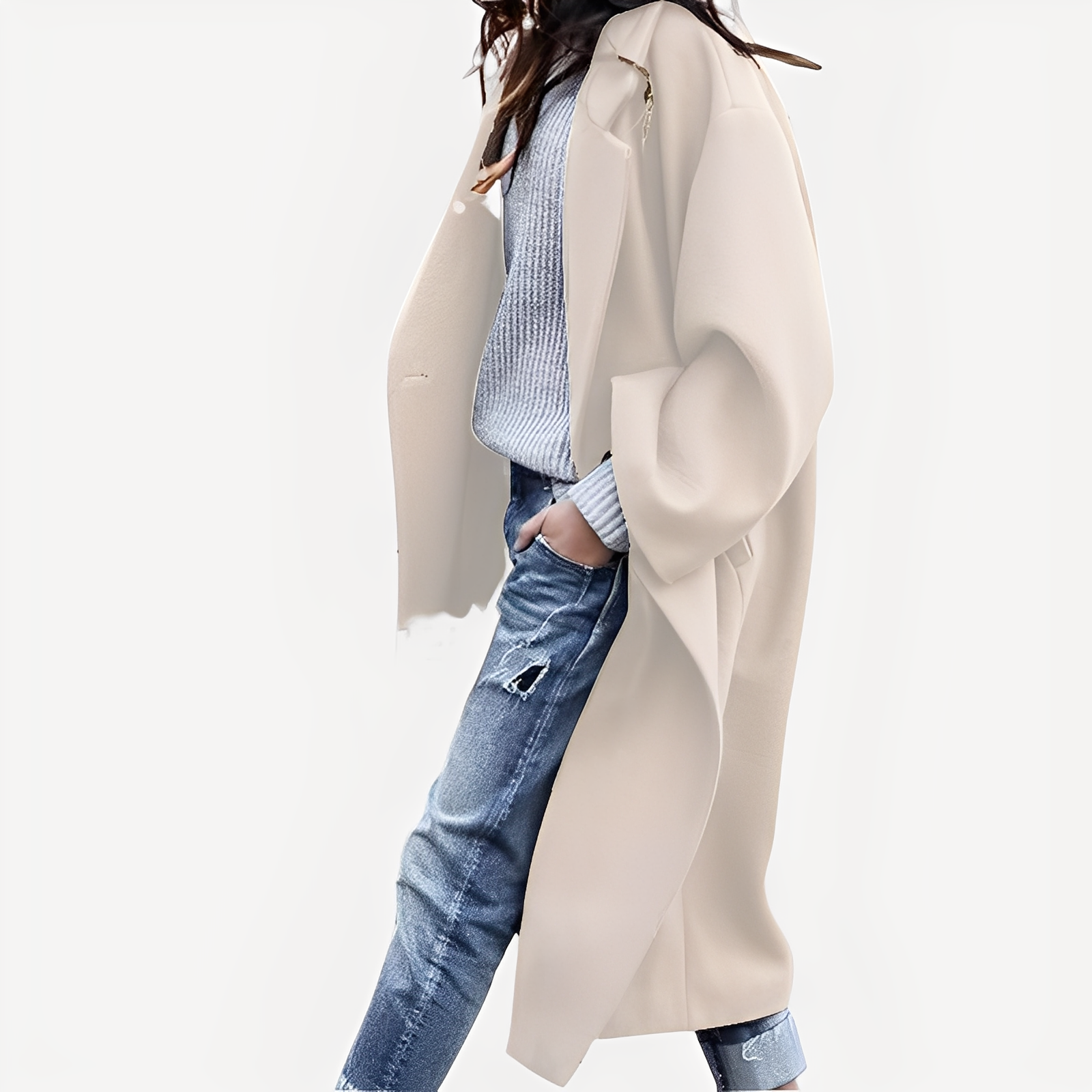 Camellia - Long manteau en laine pour femme