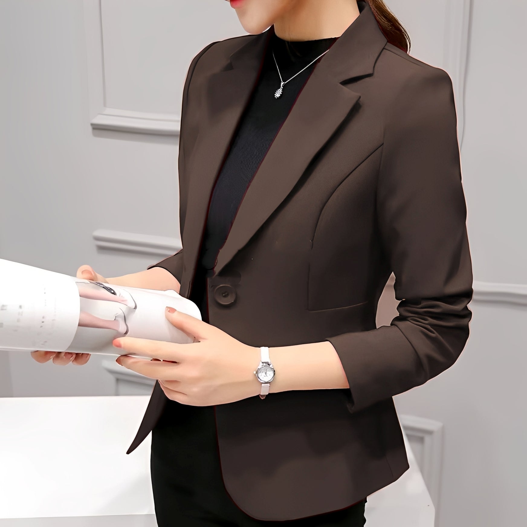 Lindy - Blazer élégant à un bouton pour femmes