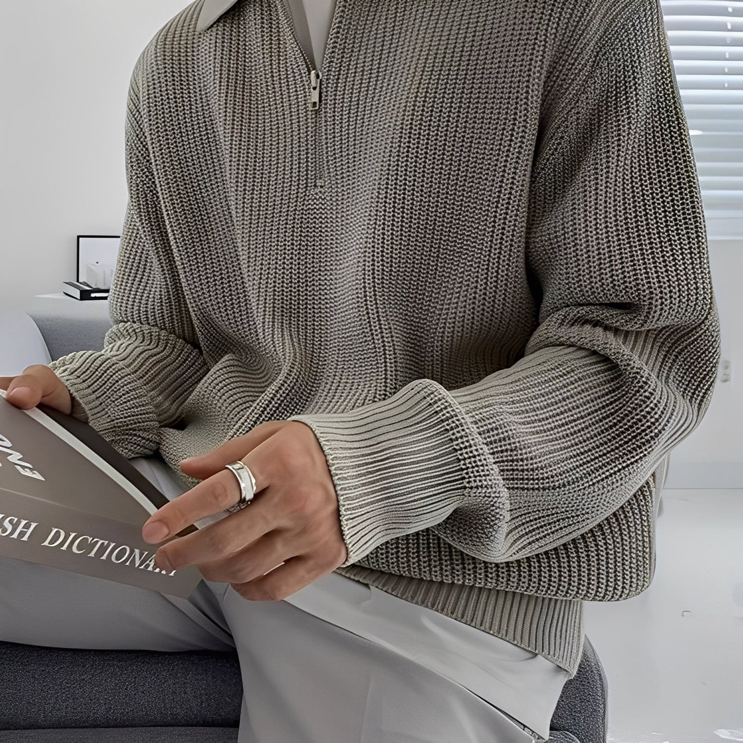 Jeffrey - Pull chic, tricot décontracté pour homme