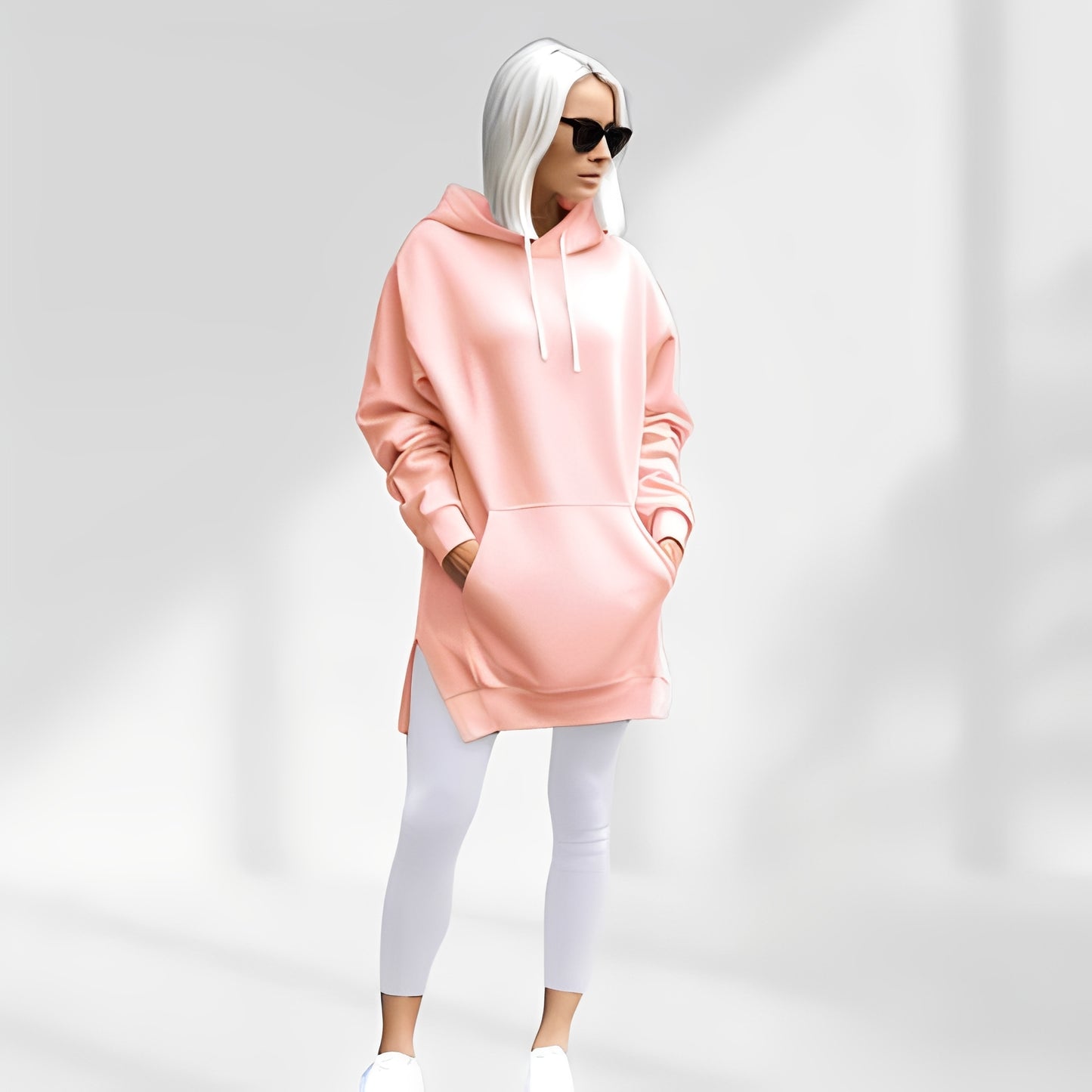 Amarante - Veste oversize à capuche pour femme