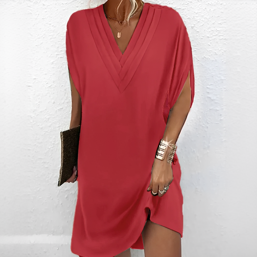 Jazlynn - Robe plissée à manches chauve-souris