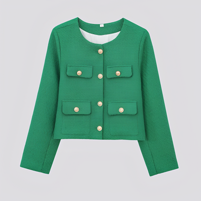 Emelia - Short and elegant women's jacket with buttons