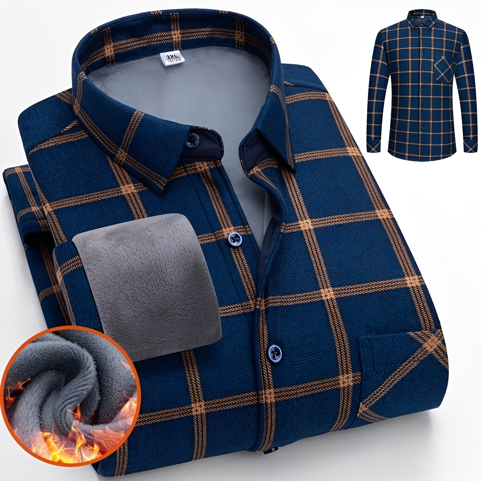Anton - Élégante chemise à carreaux avec doublure polaire chaude pour hommes