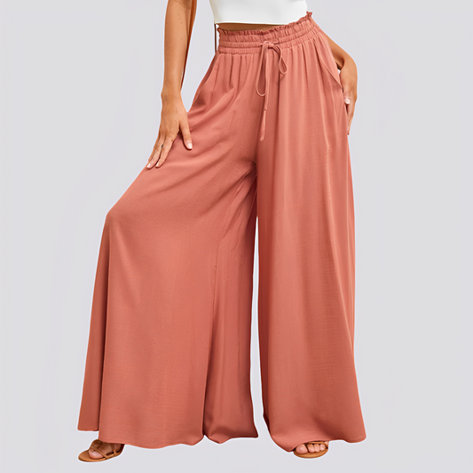 Veronica - Casual trousers, loose fit with wide legs for women