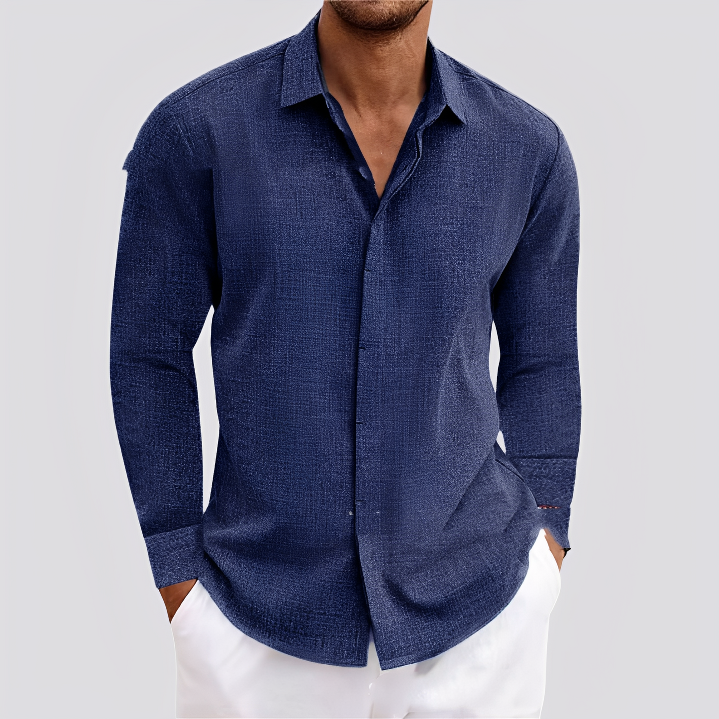Felix - Chemise en lin à manches longues pour hommes