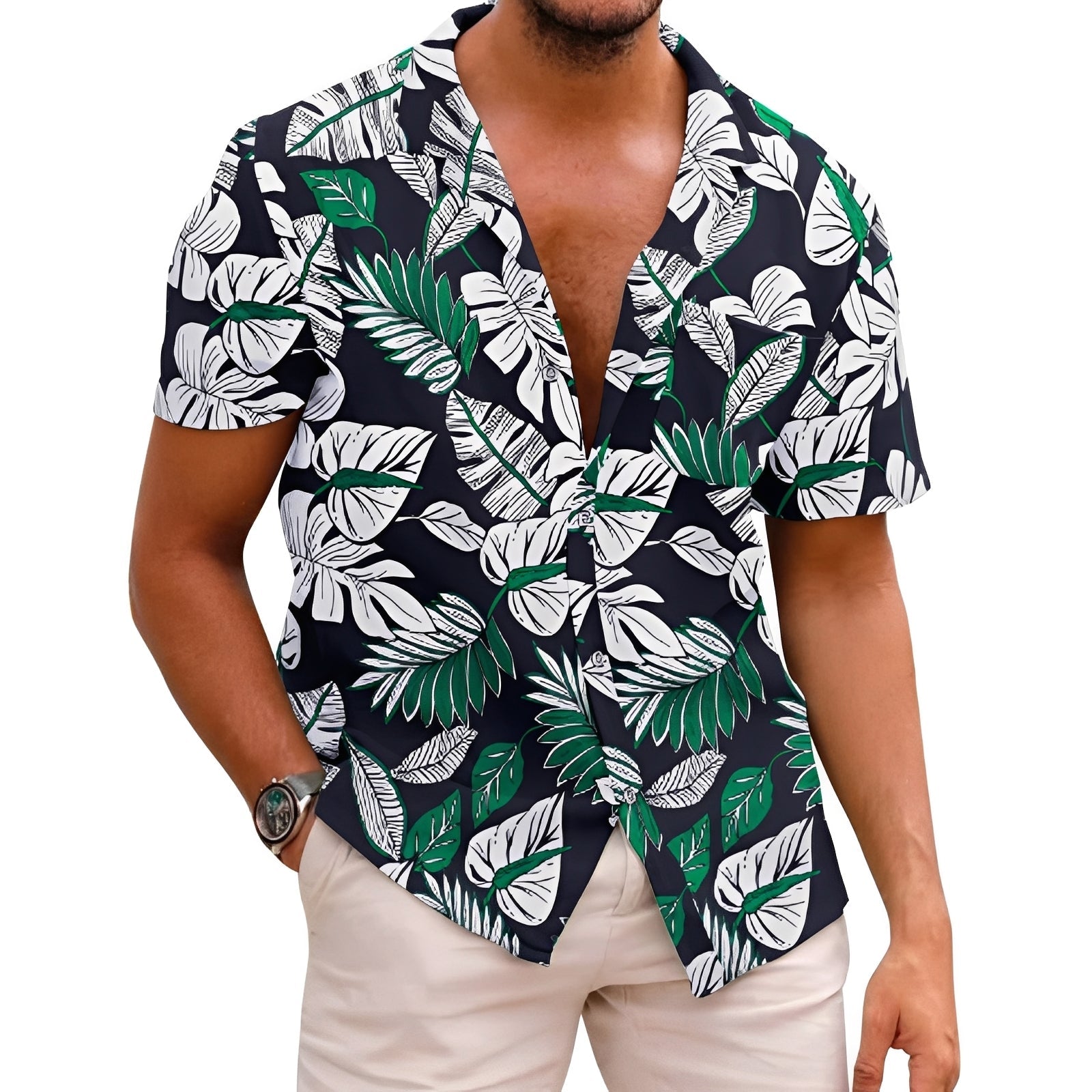 Harry - Chemise homme à motif tropical chic