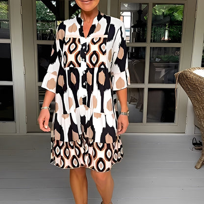 Floriane - Loose printed dress for woman