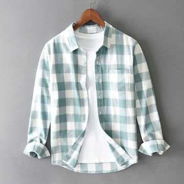 Martin - Chemise à carreaux élégante avec volants pour hommes
