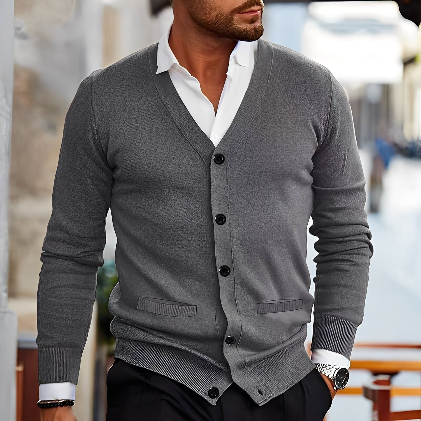 Terence - Pull classique avec poches pour hommes