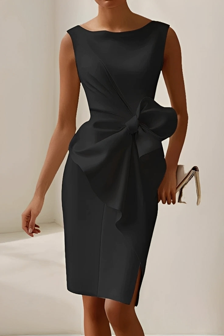 Dannell - Élégante robe midi avec nœud pour femmes