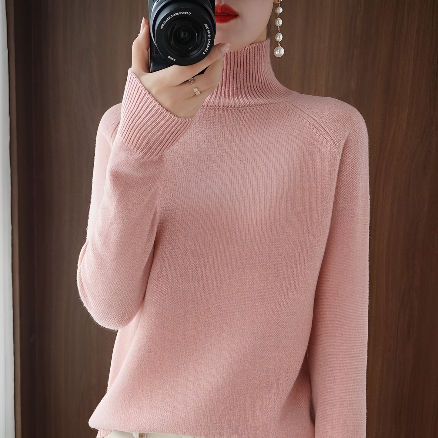 Rachel - Sweater for women with elegant turtleneck collar