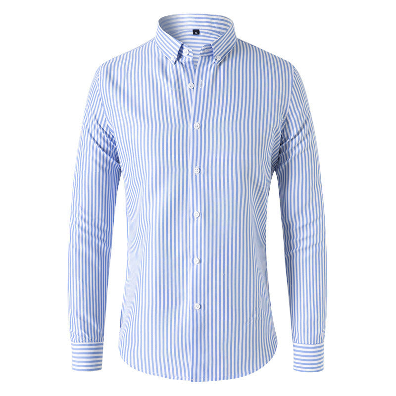 Dexter - Chemise à manches longues décontractée à rayures pour hommes