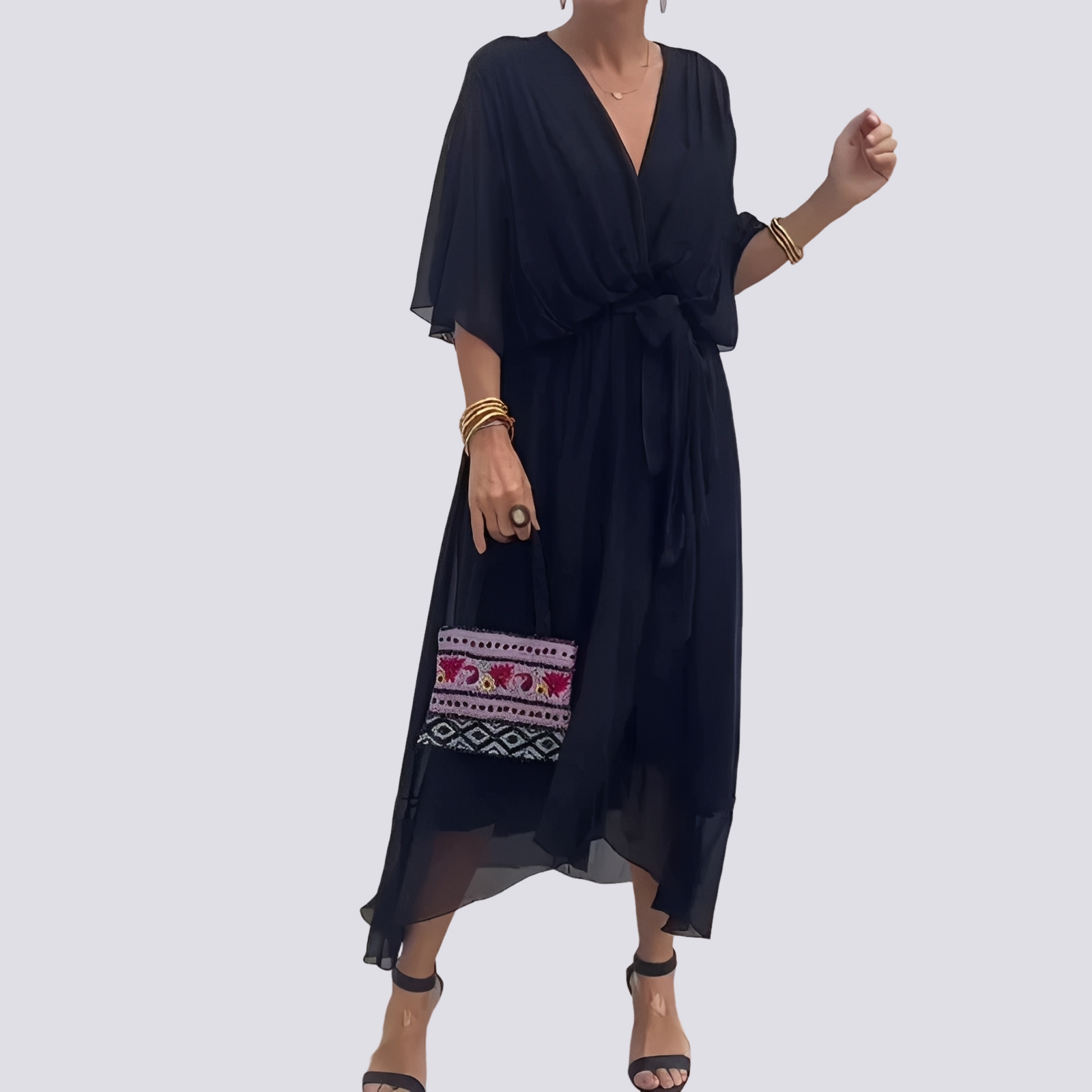 Jane - Robe Asymétrique avec Encolure V