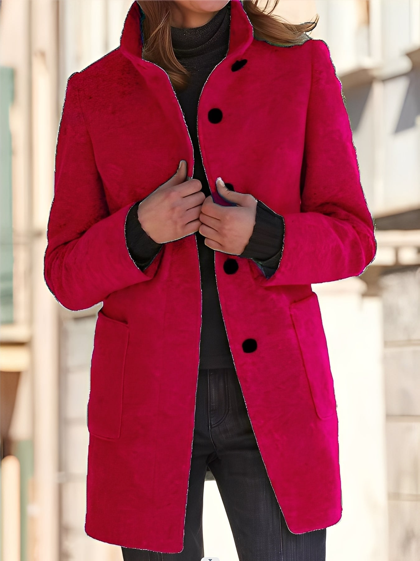 Michele - Manteau en laine pour femmes, résistant au vent