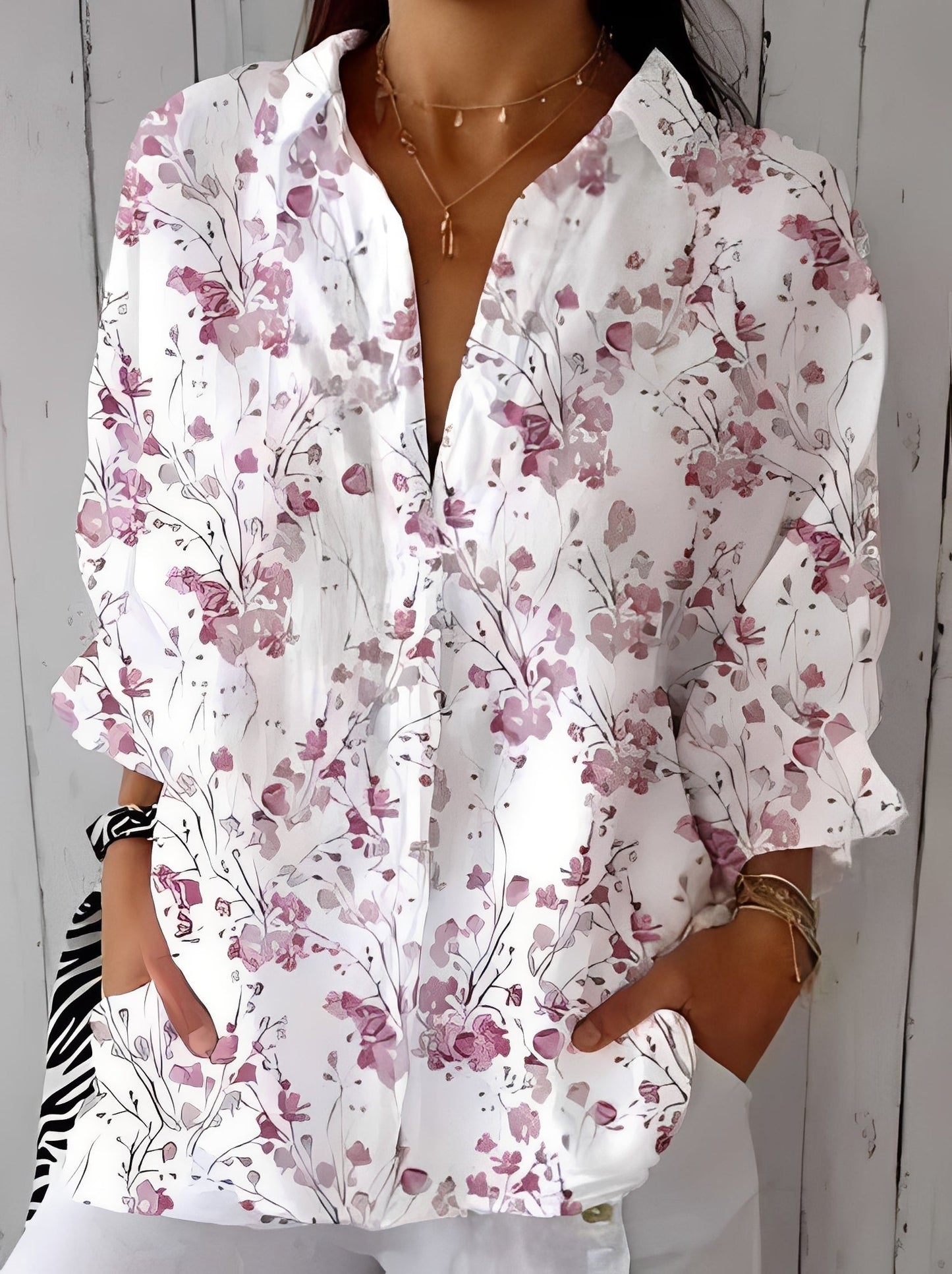 Jessica - Elegante Bluse mit Blumenmuster für Damen